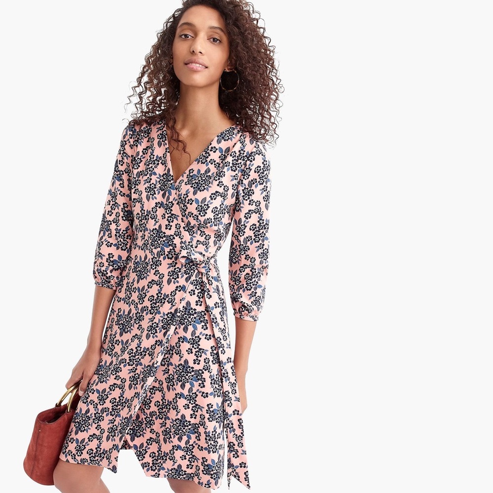 NWOT Jcrew 365 Crepe floral wrap dress